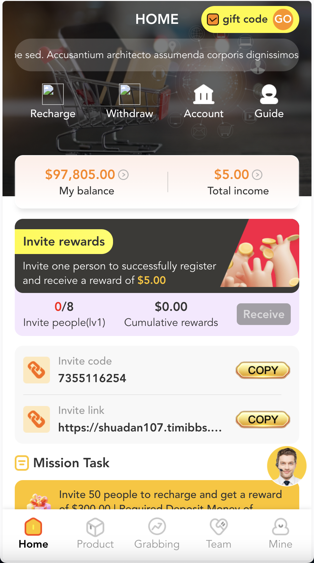 grabVIP超市刷单抢单源码 - 海外超市商城购物刷单投资理财系统 前端HTML+后端PHP-测试源码站